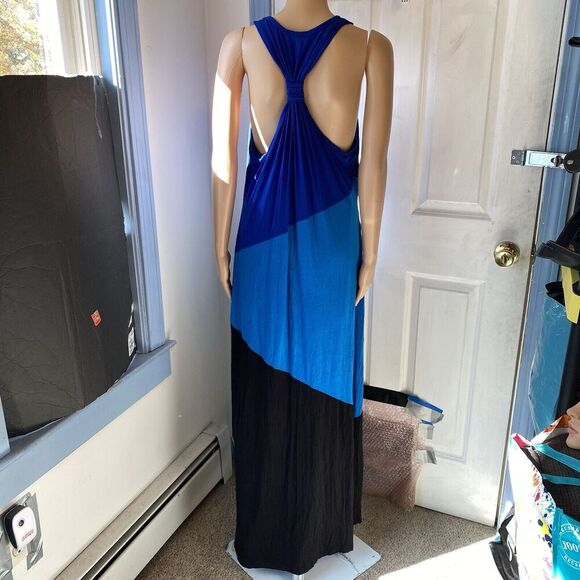 Calvin Klein MaxiDress Jersey Tank Sleeveless Asymmetrical Color Block Lady M-L - Picture 5 of 8